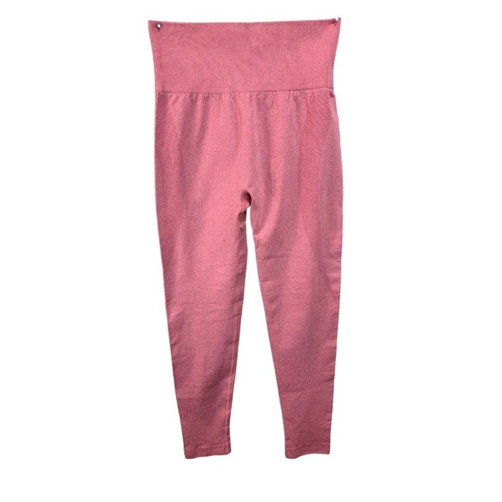 Small Women's Unbranded New Pink Heathered High Waist Yoga Pants Crop Leggings